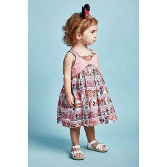 Disney x Pippa & Julie Mickey and Minnie Cartoon Comic Strip Dress - Picture 1 of 6